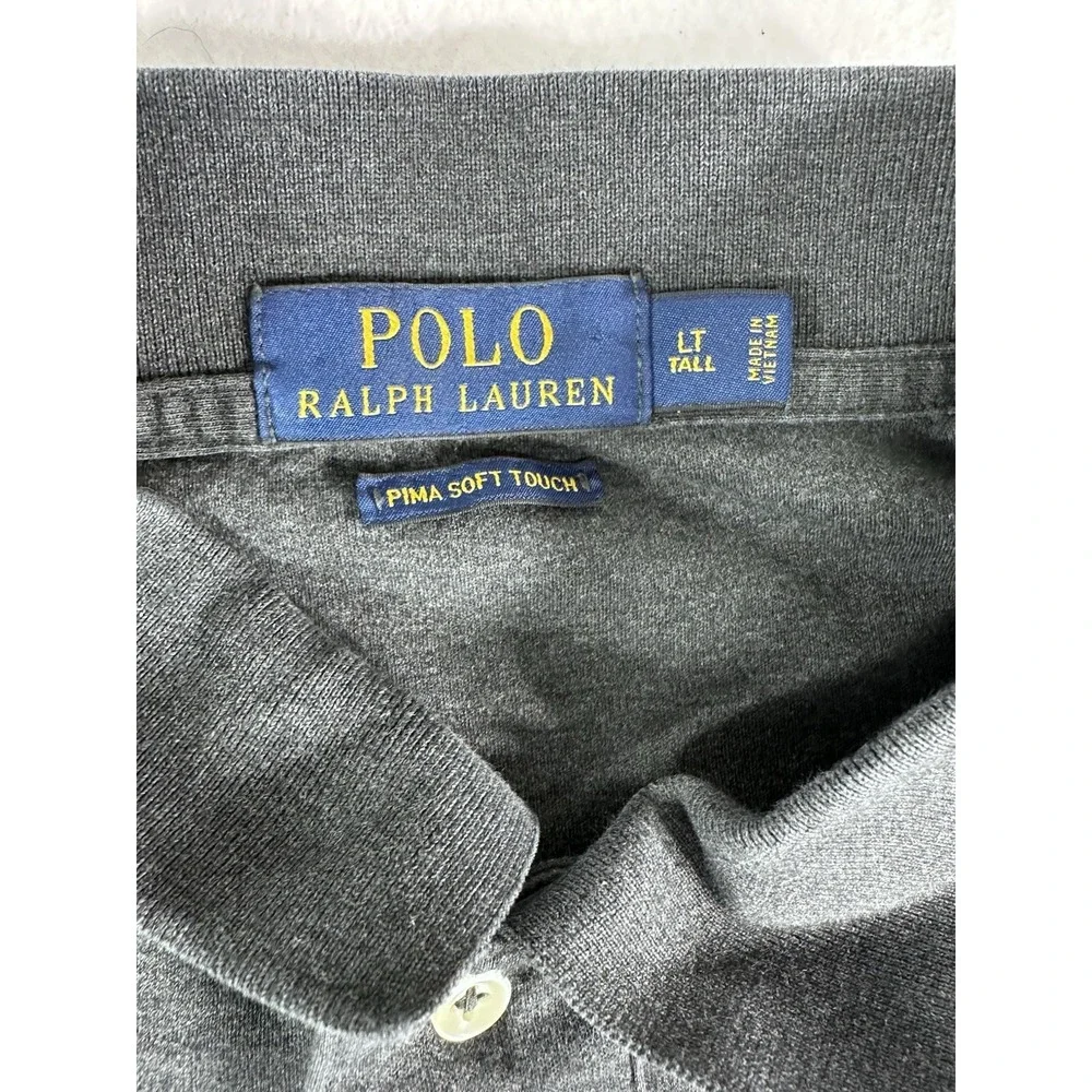 Polo Ralph Lauren Pima Soft Touch Polo Men's LT Tall Gray Short Sleeve